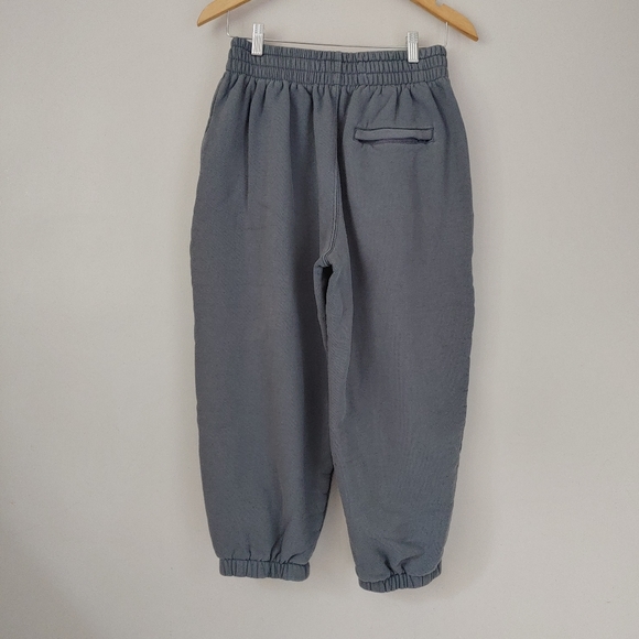 Alexander Wang T Puff Logo Crop Sweatpants Structured Terry Size Small Asphalt - Picture 5 of 16